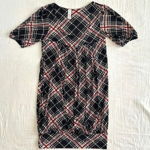 VTG 90s C. Graffitti Red Black Plaid Square Neck Mini Dress Sz M Indie Grunge